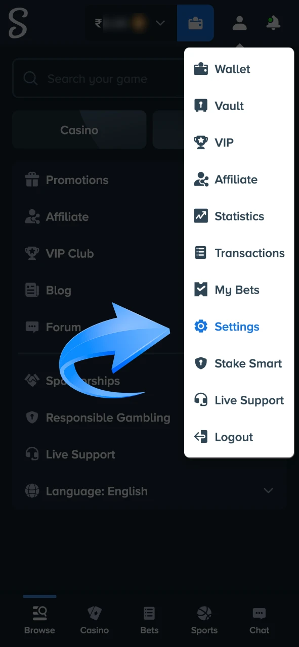 Complete the login process and reach Stake account dashboard.