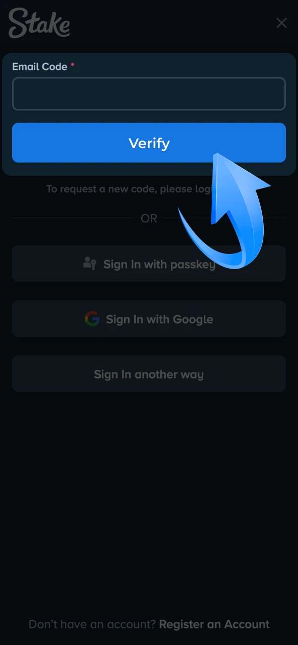 Confirm your contact details at Stake platform.
